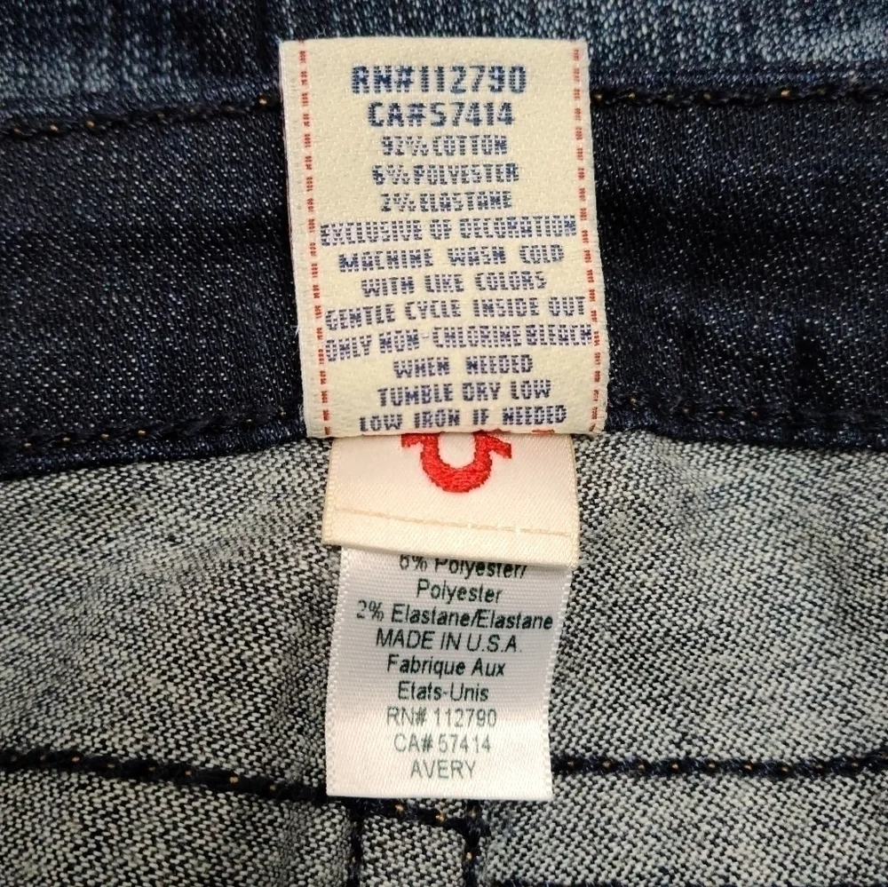 True Religion Avery Straight leg Jeans in Blue Women's Size 24 - Picture 12 of 13